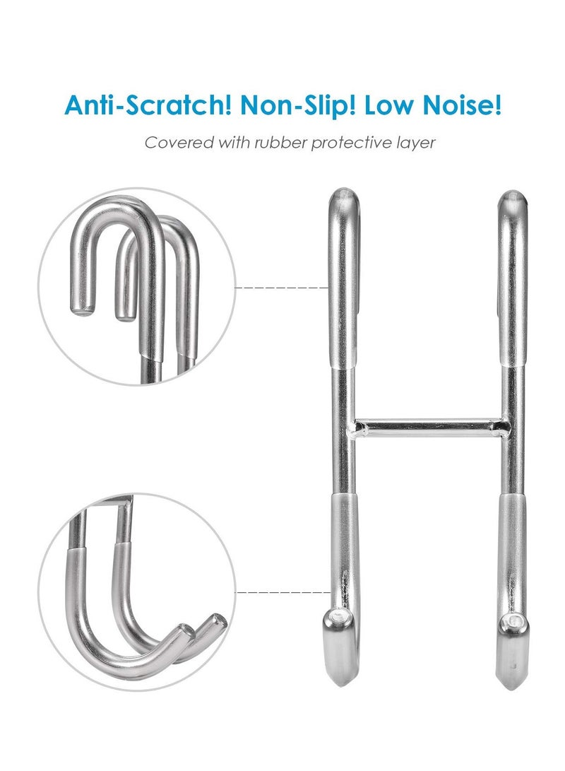 KASTWAVE خطافات باب الدش (3 قطع)، خطافات فوق الباب لحمام زجاجي بدون إطار، خطافات مناشف، خطافات مساحات الدش، فضي، خطافات رف من الفولاذ المقاوم للصدأ 304، بدون حفر - Image 2