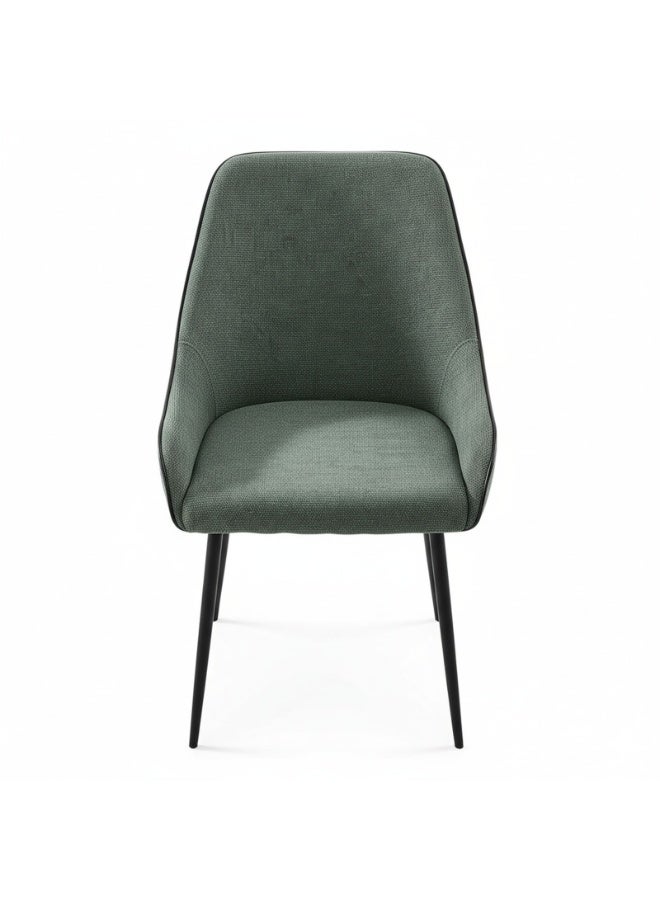 EqiEch Modern Stitched Accent Chair with Piping, Stain-Resistant Fabric Dining Chair with Sturdy Metal Legs for Kitchen, Living Room & Office (Green) - Image 1