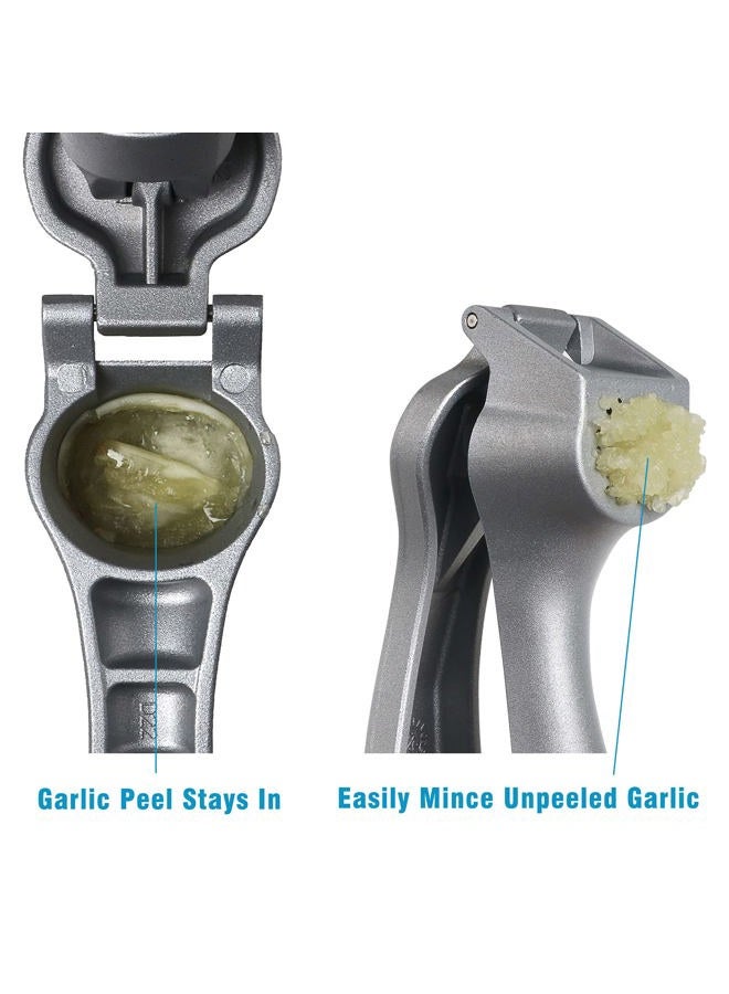 ReneeChef Garlic Press- 304 Stainless Steel Garlic Press Mincer, Easy-Squeeze Ergonomic Handle, Dishwasher Safe, Rust Proof, Professional Garlic Crusher for Cloves, Onion, Ginger etc. -With Brush - Image 4