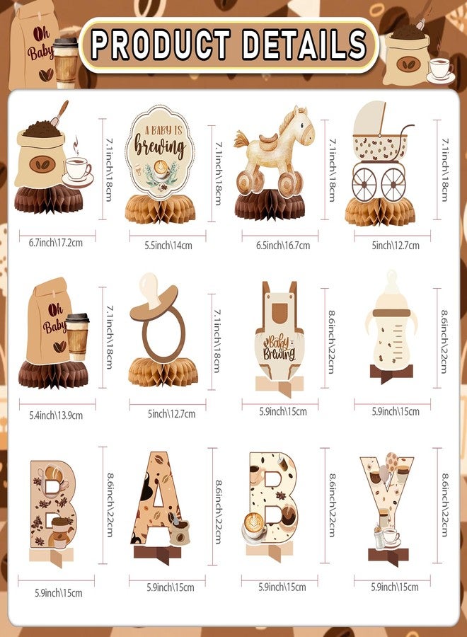 Yavxzvbw A Baby Is Brewing Baby Shower Decorations - 12 PCS Coffee Baby Shower Centerpieces for Tables Baby Is Brewing Baby Shower Decor - Image 2