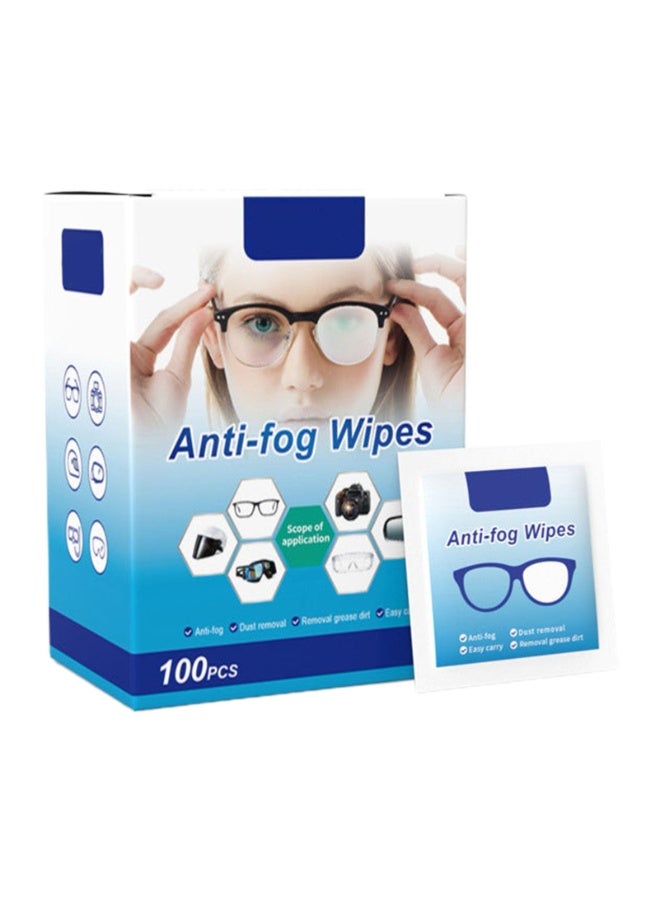 KOWVOWZ 100 Pack Anti Fog Wipes for Glasses, Lens Cleaning Wipes, Pre-Moistened Lens Cleaning Wipes, Individually Wrapped, Glasses Cleaner Wipes for Camera Eyeglasses Lens Sunglass Goggles - Image 1