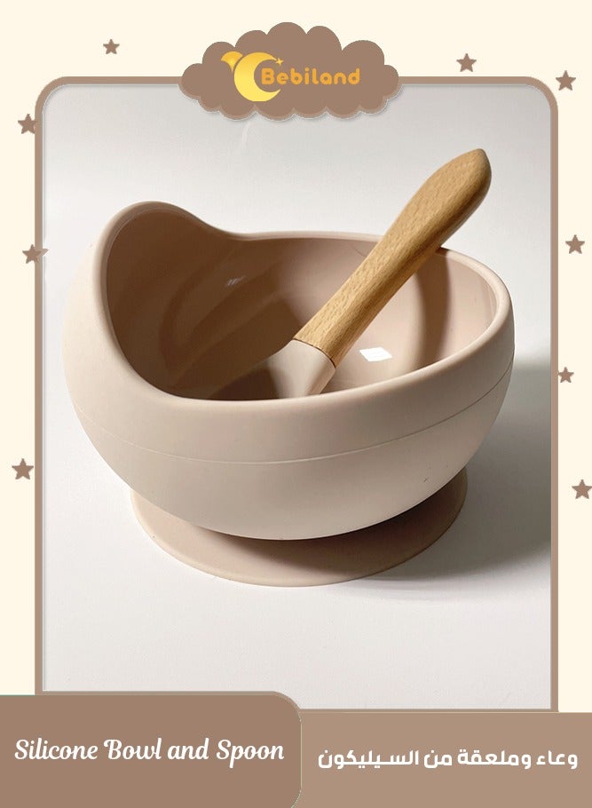 Bebiland Set Of 2 Pieces Silicone Baby Feeding Set With Suction, Silicone Bowl and Spoon For Baby, Kids - Image 1