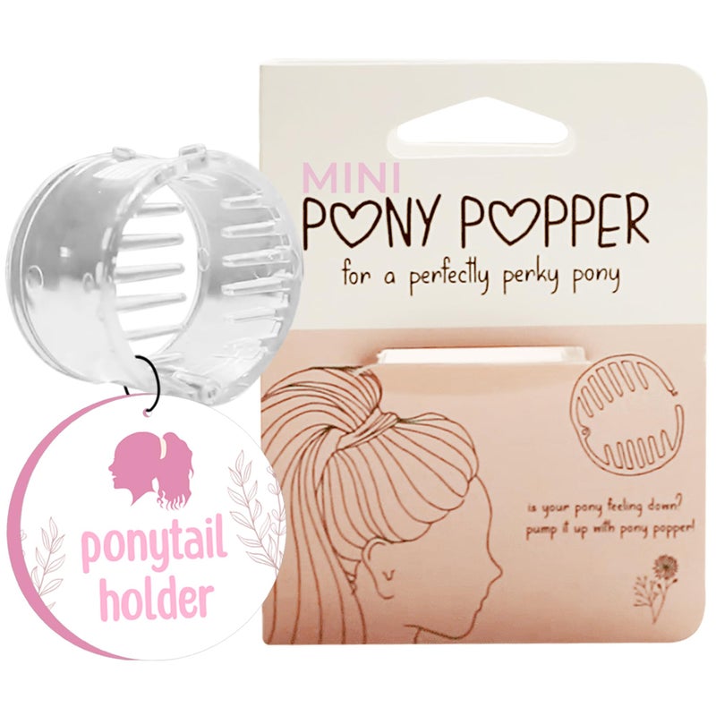 Pony Popper Mini Pony Popper Clip - High Ponytail Holder for Volume & Lift - Versatile for All Hair Types, Ponytail Tool for Thick & Long Hair - Easy-to-Use Hair Styling Accessories for Women, Clear Pony Popper - Image 1