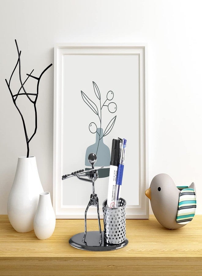 AUTULET Creative Office Desktop Accessories Musical Instrument Metal Pen Pencil Holder Children Toy Gifts (Flute) - Image 5
