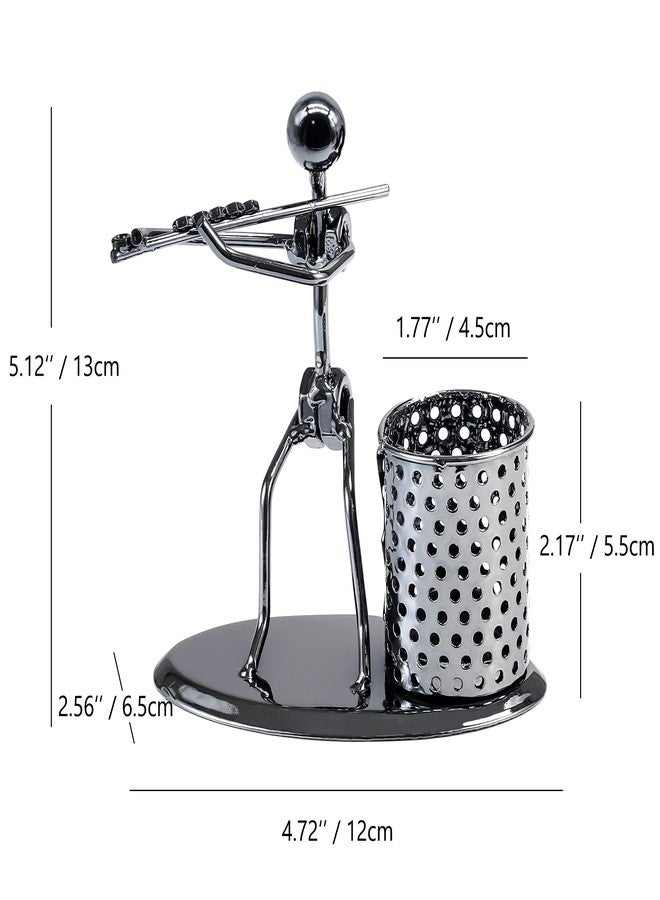 AUTULET Creative Office Desktop Accessories Musical Instrument Metal Pen Pencil Holder Children Toy Gifts (Flute) - Image 3