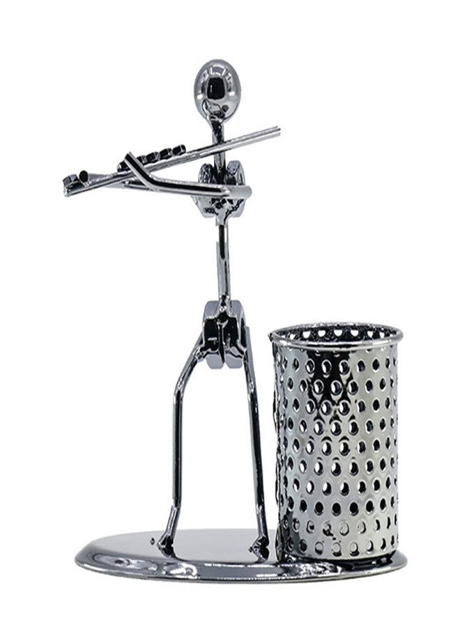 AUTULET Creative Office Desktop Accessories Musical Instrument Metal Pen Pencil Holder Children Toy Gifts (Flute) - Image 1