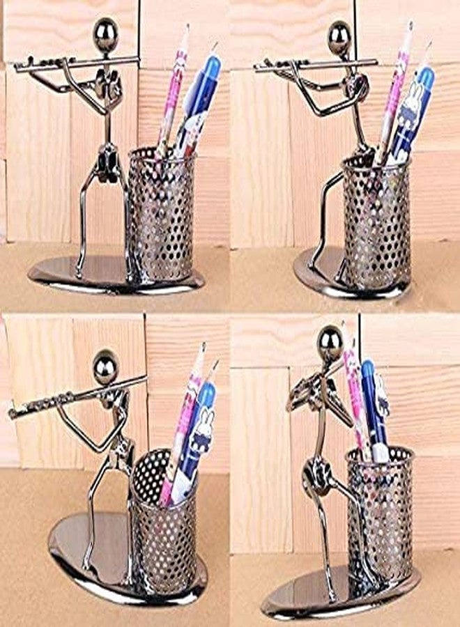 AUTULET Creative Office Desktop Accessories Musical Instrument Metal Pen Pencil Holder Children Toy Gifts (Flute) - Image 2