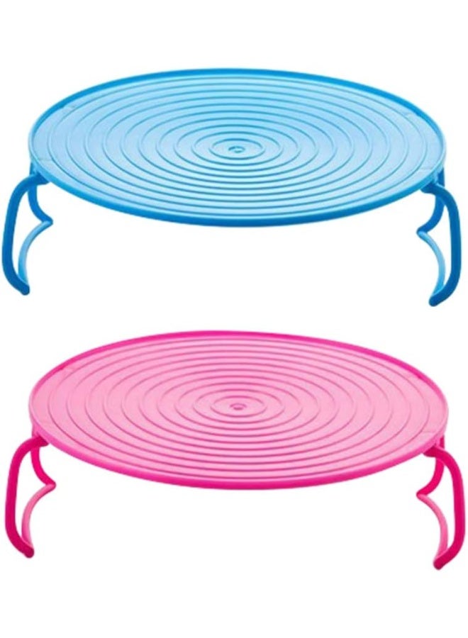 Culer English: CULER Multifunctional Double Layer Microwave Steam Tray Rack - Heat Resistant Food Plate Stacker and Cooling Rack for Home and Restaurant Kitchen - Durable Space-Saving Microwave Organizer - Image 4