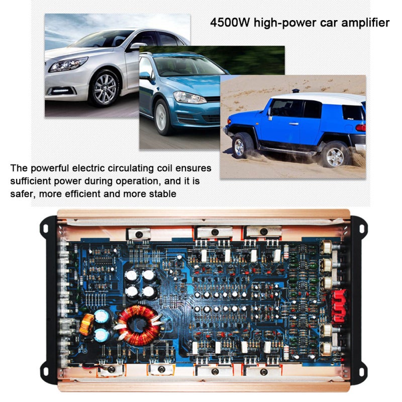 Car Amplifier: 4500W High-Power, 360° Surround Sound - Premium Aluminum Alloy Housing, Quick Heat Dissipation, Compact Ultra-Thin Design for Car Audio Enhancement - Image 3
