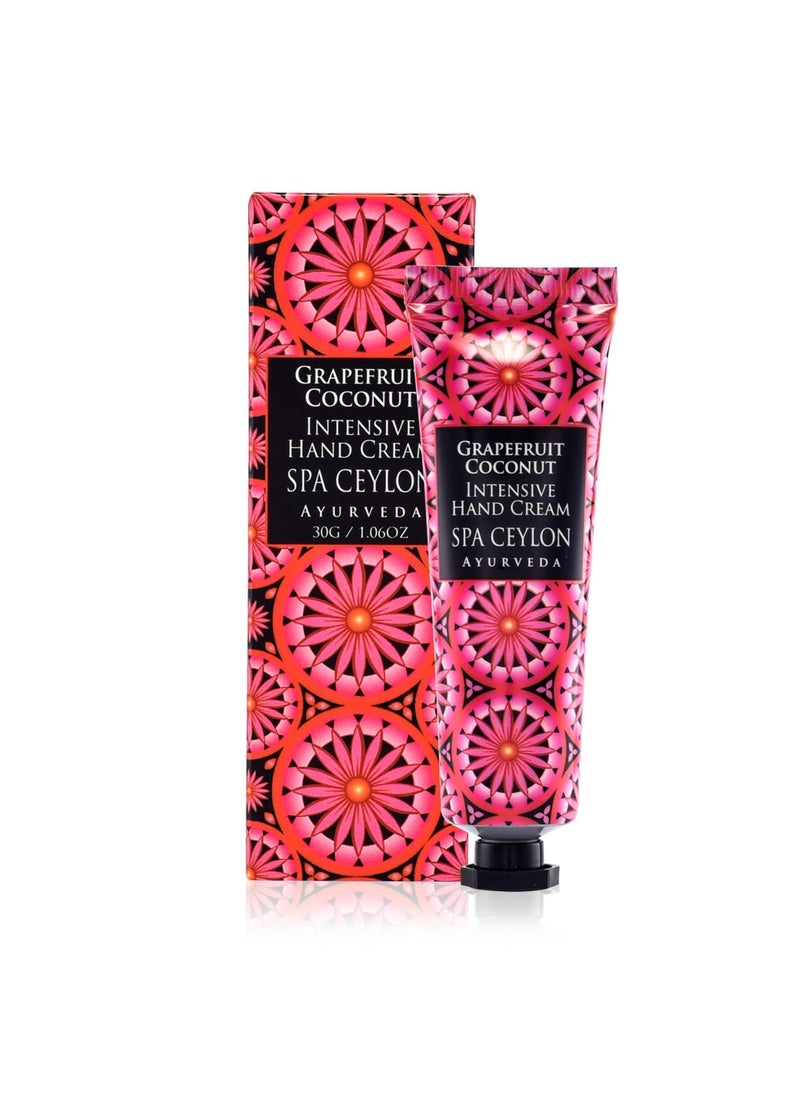 spa ceylon SPA CEYLON Grapefruit Coconut Intensive Hand Cream  Travel Size Natural Hand Moisturizer  Jasmine Avocado and Coconut Hand Cream  Hydrating and Vegan  30g 