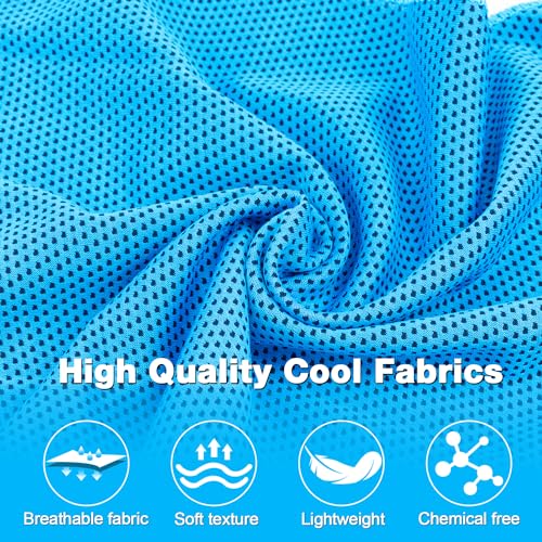 MENOLY 10 Pack Cooling Towels, 40"x12" Cooling Towels for Neck and Face with Breathable Carrying Bags,Soft Microfiber Instant Cooling Rags, Gym Workout Sweat Towel for Sports, Yoga, Camping, Running - Image 3
