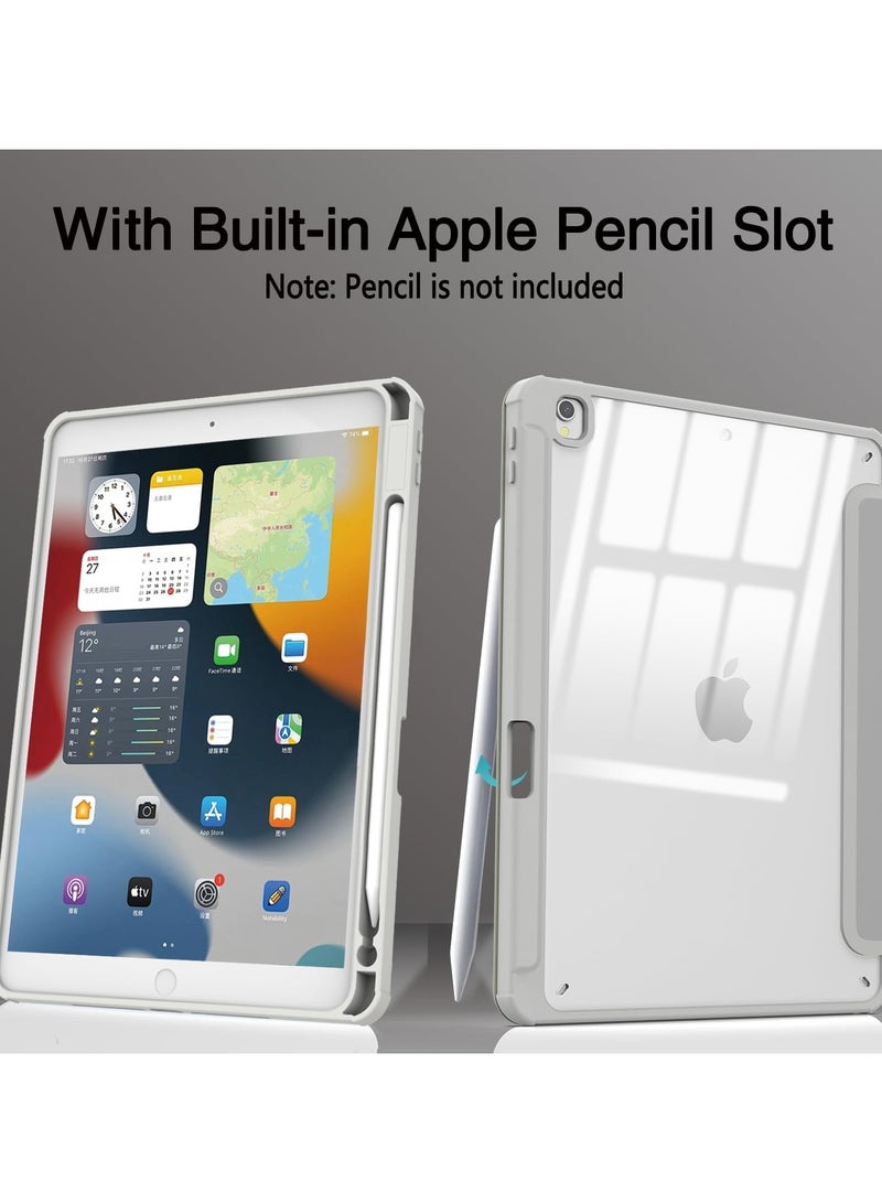 DUSALA Case for iPad Pro 10.5-Inch and iPad Air 3 (10.5-Inch 2019, 3rd Generation) with Pencil Holder, Slim Stand Protective Cover with Clear Transparent Back Shell for iPad Pro 10.5 inch Tablet, Support Auto Wake/Sleep, (Grey) - Image 3