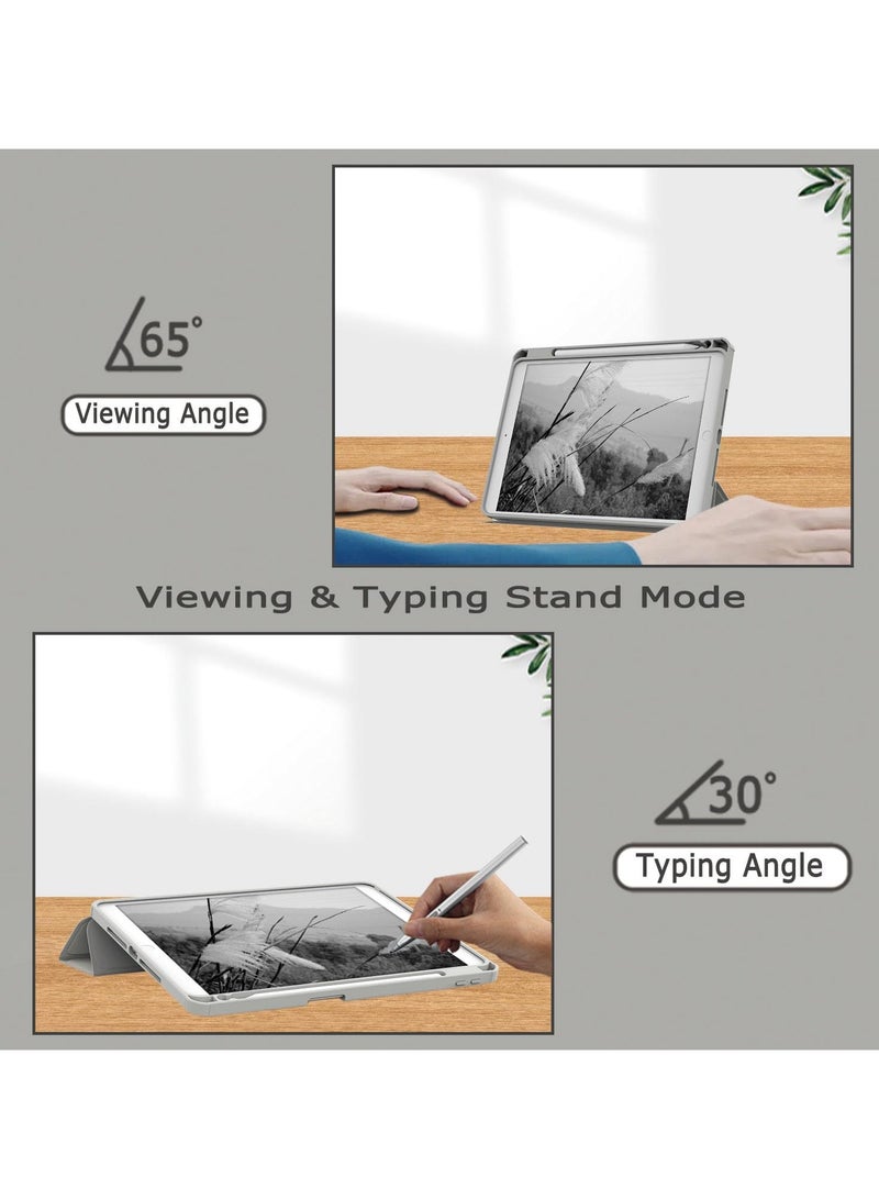 DUSALA Case for iPad Pro 10.5-Inch and iPad Air 3 (10.5-Inch 2019, 3rd Generation) with Pencil Holder, Slim Stand Protective Cover with Clear Transparent Back Shell for iPad Pro 10.5 inch Tablet, Support Auto Wake/Sleep, (Grey) - Image 2