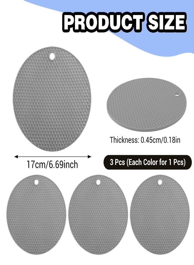Shimmeroo 3Pcs Rubber Jar Opener,Round Jar Opener Gripper Pad,Multipurpose Silicone Jars Openers,Non-Slip Coasters for Weak Hands (6.7x6.7inch,Grey) - Image 2