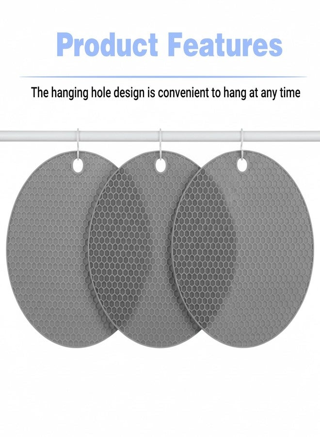 Shimmeroo 3Pcs Rubber Jar Opener,Round Jar Opener Gripper Pad,Multipurpose Silicone Jars Openers,Non-Slip Coasters for Weak Hands (6.7x6.7inch,Grey) - Image 5