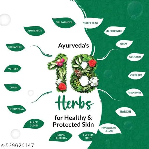 UPDESH Neem Herbal Soap with 18 Ayurvedic Herbs | Natural Anti-Bacterial Bath Soap | Chemical-Free & Skin Brightening | 100g (Pack of 10) - Image 4