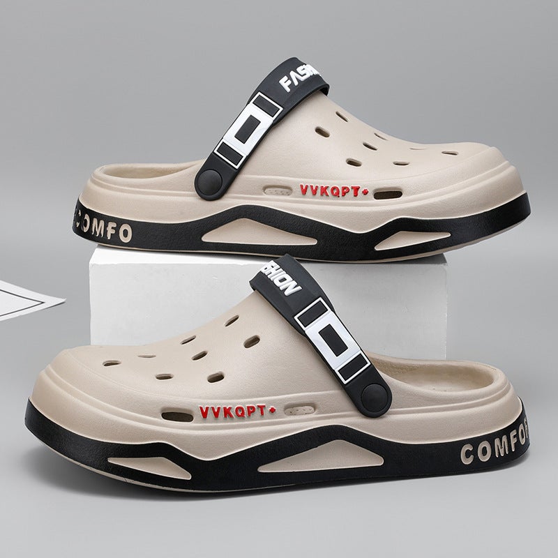 Mens Summer EVA Sandals Breathable Lightweight Deep coffee. 