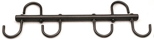 Partrade 064807 Steel Tack Rack with Swivel Hooks Black 17