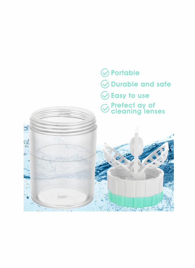 SYOSI 5 Pcs Manually Contact Lens Washer Cleaner Contact Lens Case Portable Rotation Contact Lens Cleaning Container for Everyday Use  - Image 3