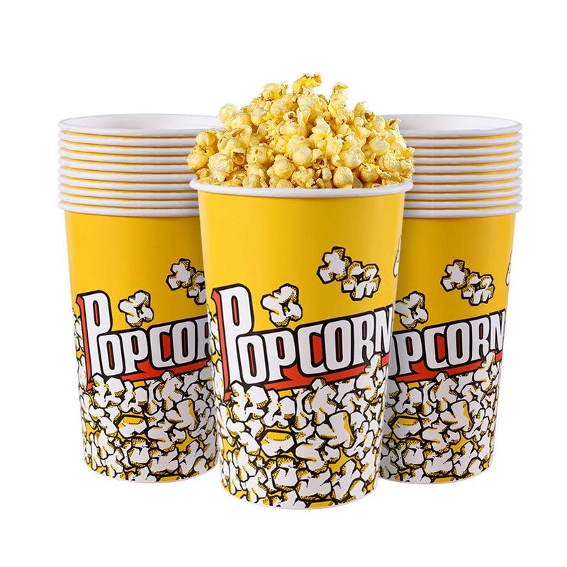 MyLifeUNIT Popcorn Buckets 64 OZ Paper Popcorn Box for Party and Movie Night 20 Pack