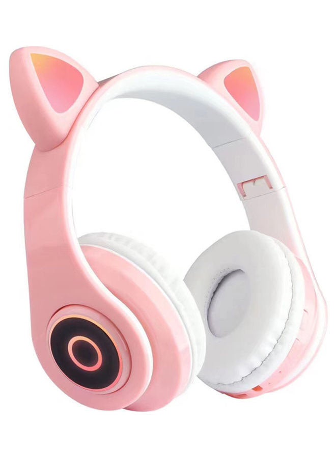 B39 Cat Ear Glowing Wireless BT5.0 Headphone Pink - Image 1