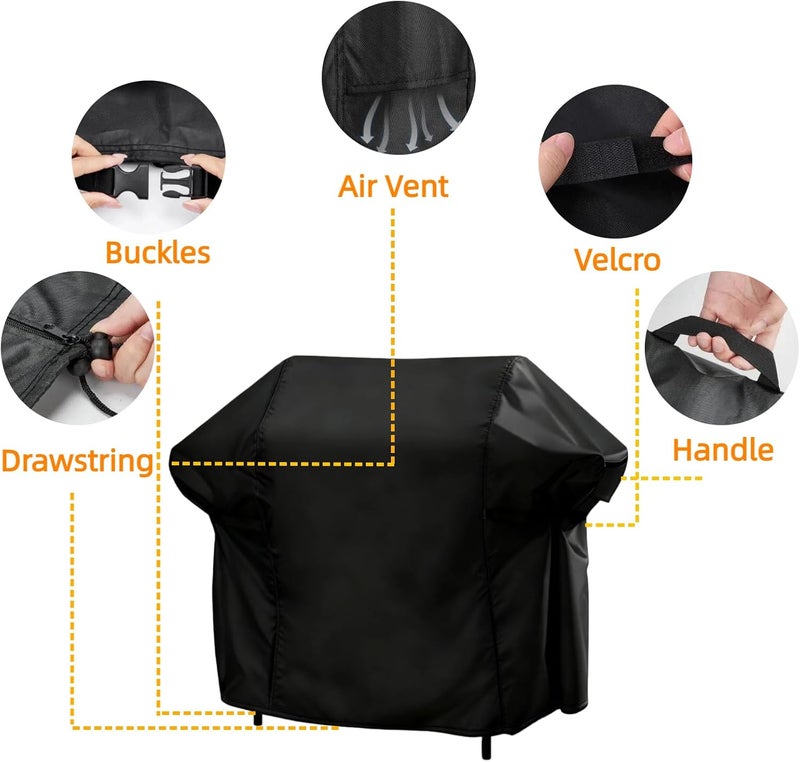 Guisong Heavy Duty Flat Top Grill Cover for Blackstone 28" Omnivore Griddle,54 inch Cover for 1883 Original Griddle with Hood, 2 Burner Grill Cover for Black Stone,54"x 26"x35" - Image 5