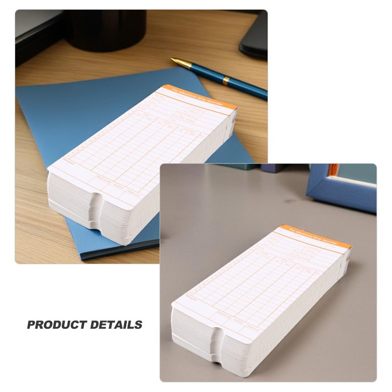 200 Sheets Weekly Biweekly Time Cards for Employee Attendance Tracking Manual Clock Payroll Recording Factory Office Use - Image 4