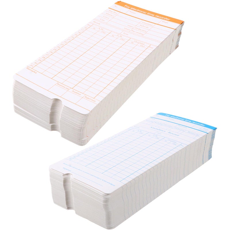 200 Sheets Weekly Biweekly Time Cards for Employee Attendance Tracking Manual Clock Payroll Recording Factory Office Use - Image 2