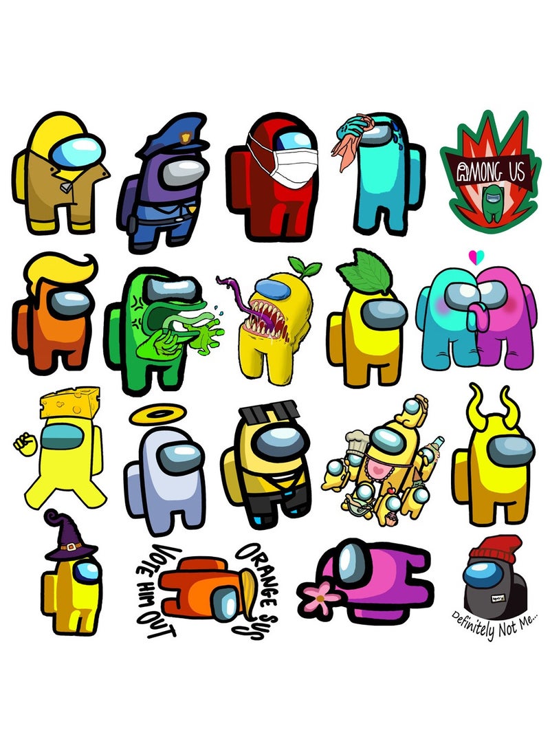 50 Pcs Waterproof Among Us Stickers Cute Anime Cartoon Vinyl Aesthetic Sticker Laptop Skateboard Luggage Computer Water Bottle Graffiti Sticker Packs