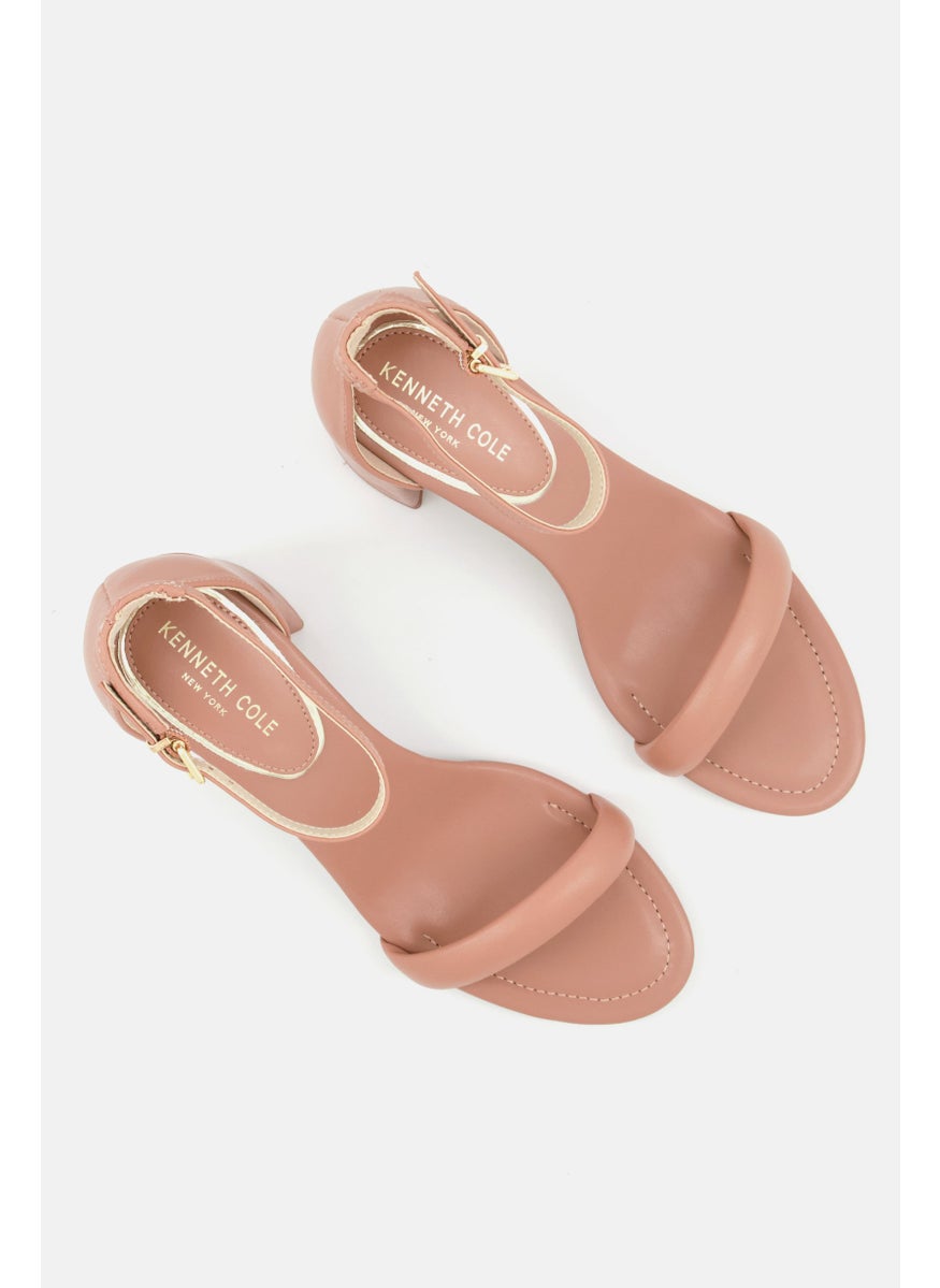 Kenneth Cole Women Medium Luisa Classis Leather Sandals, Tan  - Image 4