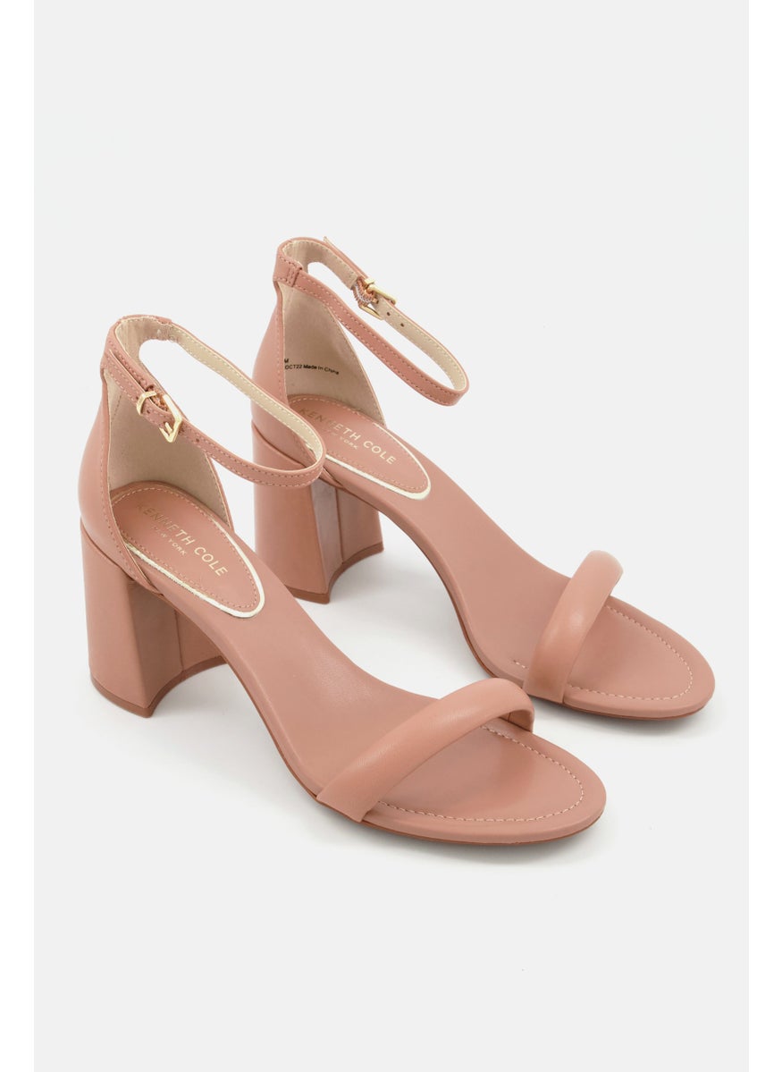 Kenneth Cole Women Medium Luisa Classis Leather Sandals, Tan  - Image 1