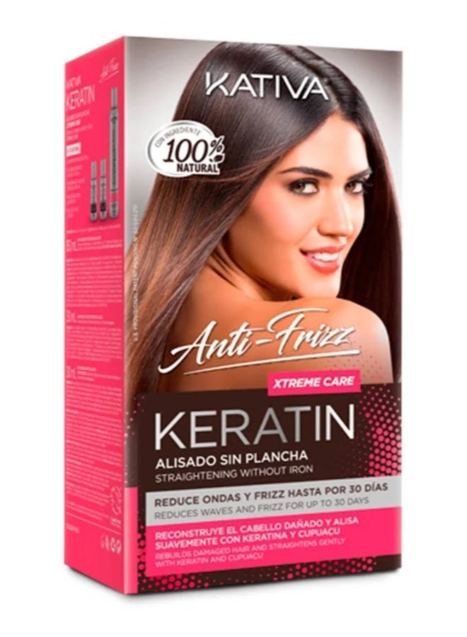 Kativa Anti-Frizz Xtreme Care Keratin Straightening Without Iron Kit - Image 1