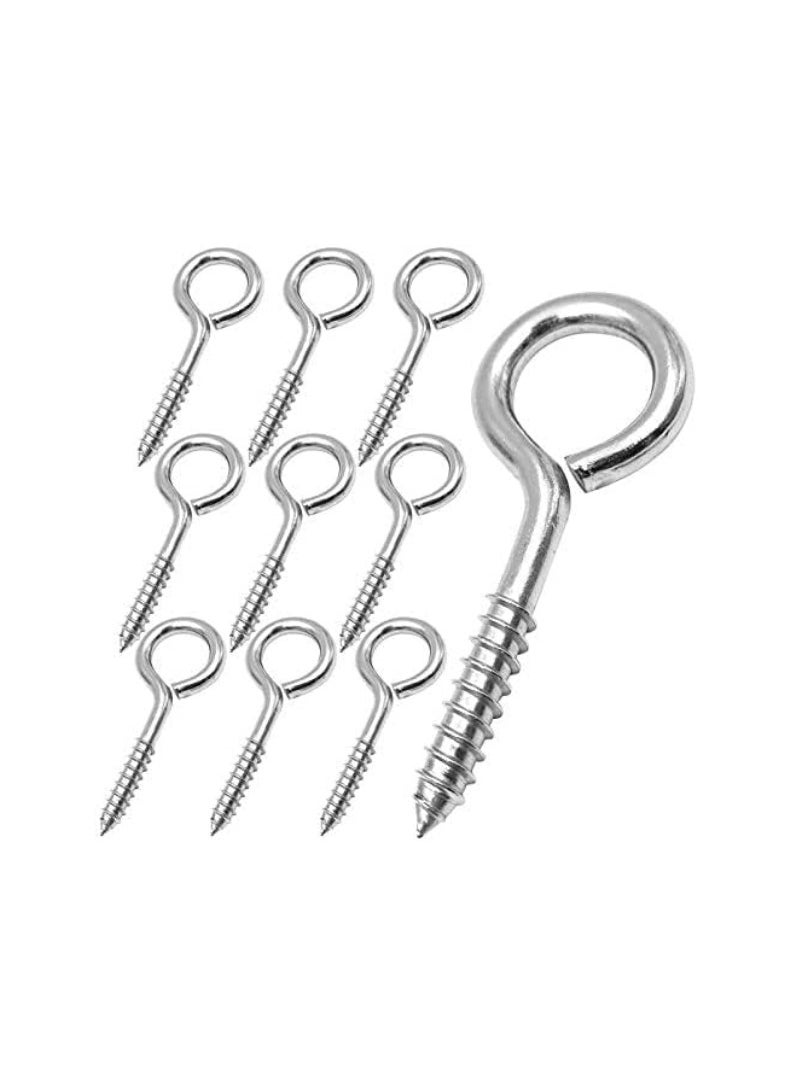 KNP - KNP Silver Plated Closed Screw Eye Hook (Pack of 100) is a versatile and durable fastening solution for indoor and outdoor applications. - Image 1
