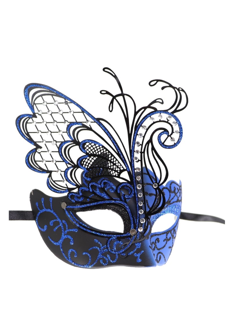 Male Venetian Mardi Gras Halloween Party Masks Evening Prom Mask Costume Accessory Masquerade Mask for Women(Blue) - Image 3