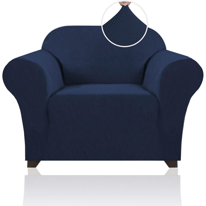 STRETCH CHAIR COVER CHAIR SLIPCOVERS WITH ARMS 1PIECE CHAIR SOFA SLIPCOVERS OR LIVING ROOM NON SLIP ARMCHAIR COVER FURNITURE PROTECTOR DOGS PET FRIENDLYARMCHAIRNAVY