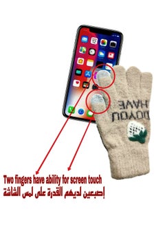 Generic Women girly strawberry mobile screen touch fingers winter wool gloves  - Image 2