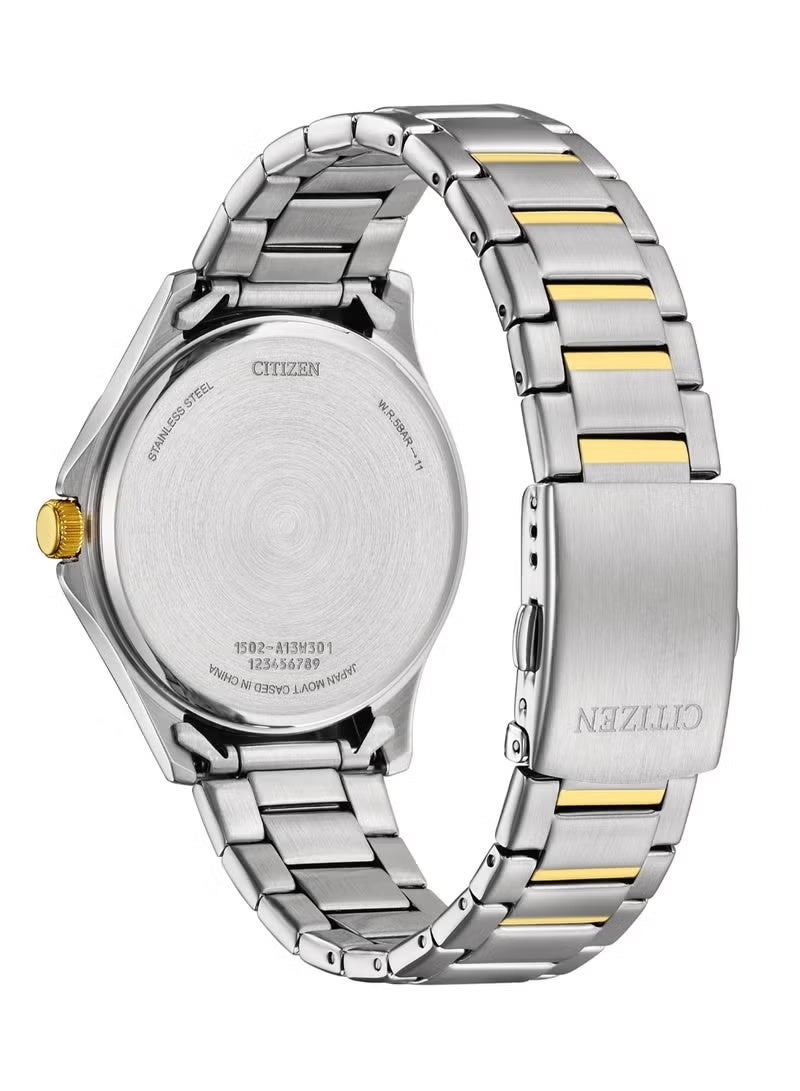 Citizen BF2026-89A Men’s Quartz Watch – Two-Tone Stainless Steel, White Dial - Image 2