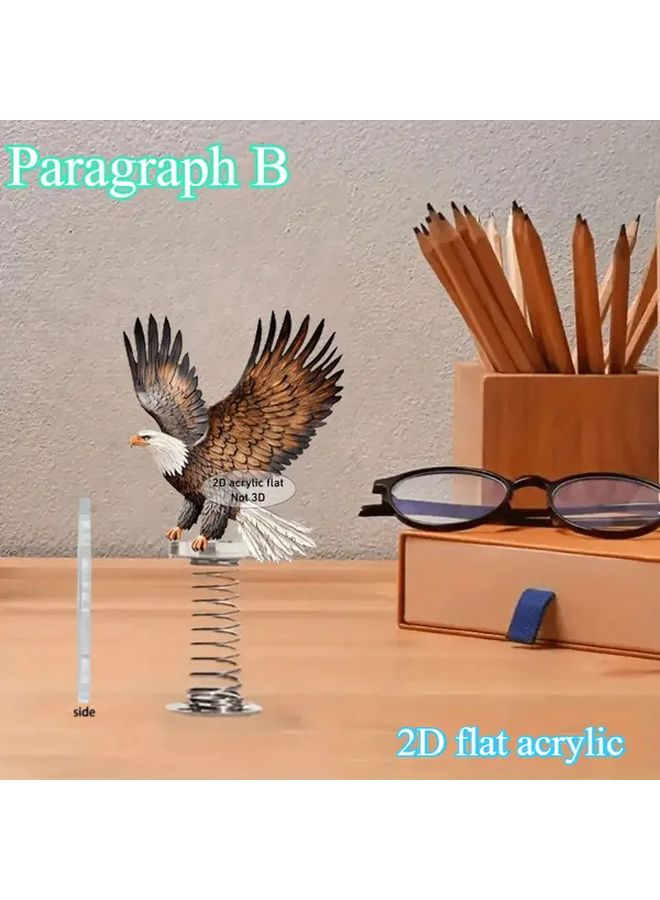Eagle Car Ornament Type B 1pc Acrylic Flat 2D Decoration Spring Swaying Gift - Image 4