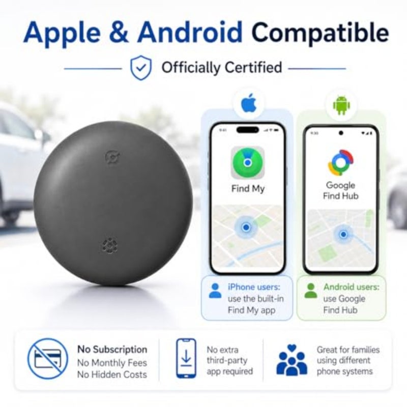 Car Tracker Support Android and iOS Systems, Magnetic Bluetooth Finder for Car with Alerts, Global positioning function, 1 Year Battery Life Includes Keychain, Strap and Mount - Image 2