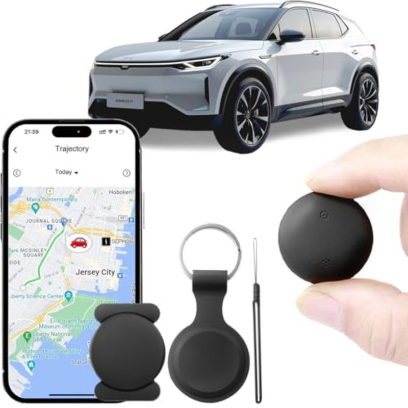 Car Tracker Support Android and iOS Systems, Magnetic Bluetooth Finder for Car with Alerts, Global positioning function, 1 Year Battery Life Includes Keychain, Strap and Mount - Image 1