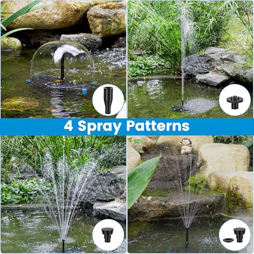 NFESOLAR Pond Filter Fountain, 20W Solar Filter Fountain with120 GPH Submersible Pump, 16.4ft Long Cable, 6.6ft Tubing for Outdoor Koi Pond, Fish Tank and Garden Water Features N3322 - Image 4