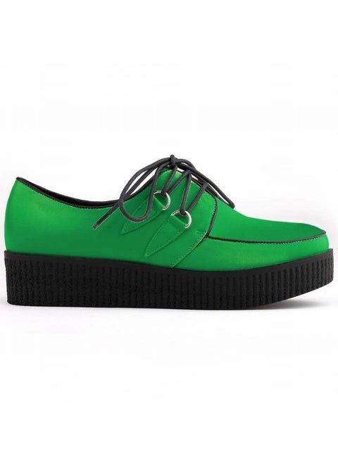 Trendy and dazzling creeper-style lace-up shoe 5 cm Dark Green