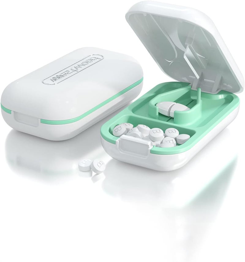 CFMOUR Pill Cutter for Small Pills - White and Mint