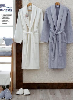 Generic Family bathrobe, consisting of 10 pieces, 100% cotton, for women and men, bathrobe set 