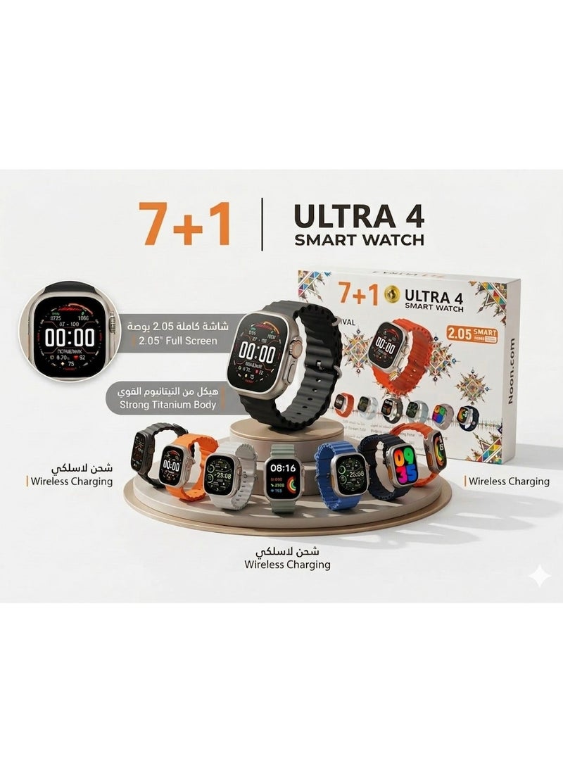 ساعة ذكية KW5 Ultra2، 3 في 1 مع ساعة رياضية لتتبع الصحة واللياقة البدنية، 3 سوار بديل 49 ملم - فضي - Image 2