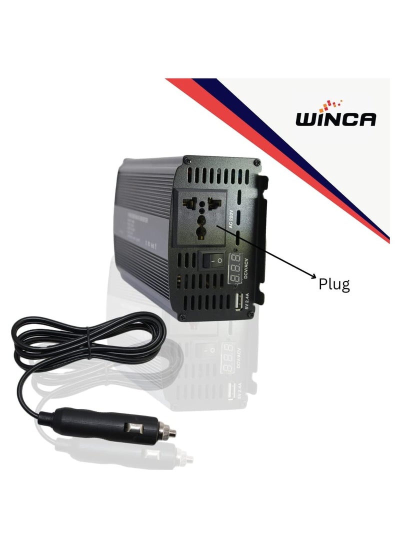 Generic Car Power Inverter, 12V DC to 220V AC Power Converter,1 AC Outlets & 1 USB Port & LED Display 12V  - Image 2
