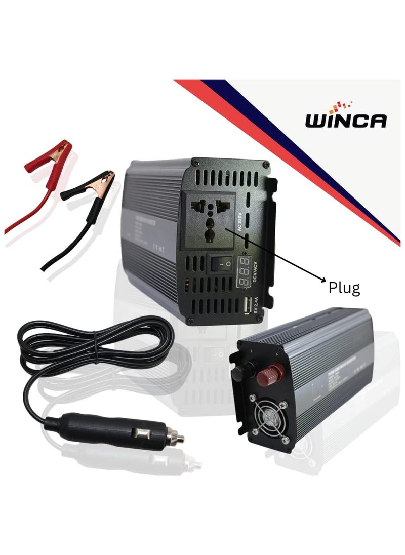 Generic Car Power Inverter, 12V DC to 220V AC Power Converter,1 AC Outlets & 1 USB Port & LED Display 12V  - Image 3