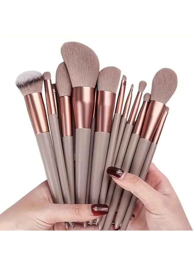Apricot Makeup Brush Set Professional Foundation Eye Shadow Blending Brushes - Image 1