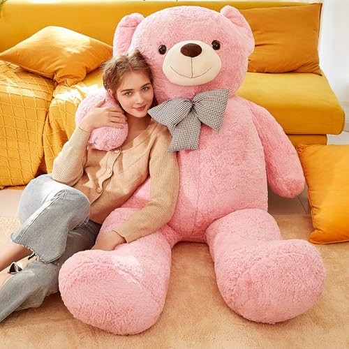 IKASA Giant Teddy Bear Plush Toy Stuffed Animals Pink 59 inches - Image 5