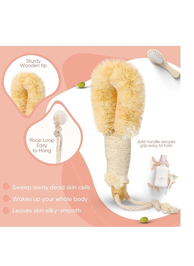 Generic - Dry Brushing Body Brush, Skin Exfoliating Body Scrub Brush, Body Scrubber Brush, Sisal Brush with Naturals Fibers for Skin Care, Exfoliates Skin 2PCS - Image 1